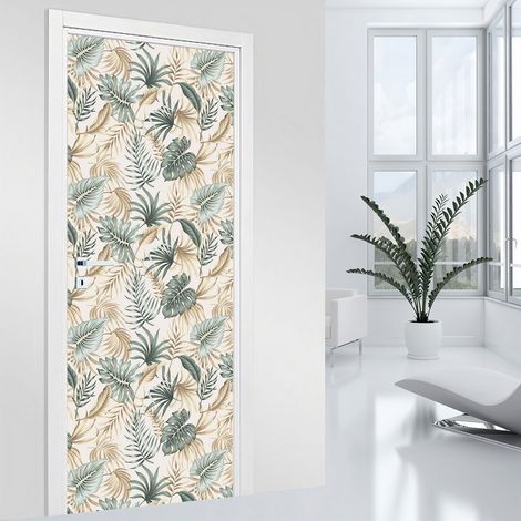 Stickers pour porte - Feuilles - 73 x 205 cm - Adhésif MAT (1/2)