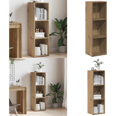 Libreria Rovere Artigianale 36x30x114 cm in Legno Multistrato - Libreria a 3 ripiani - Libreria decorativa