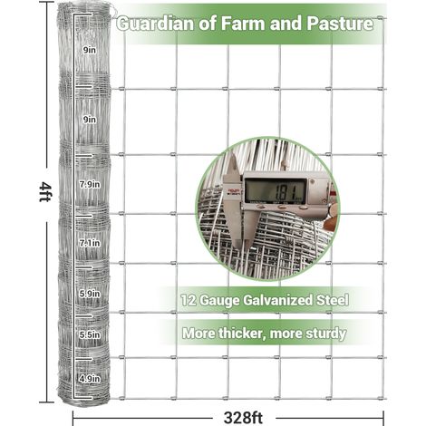 Welded Wire Mesh - Galvanized - Silver Finish, 1.2x100m Roll - for Garden, Fencing, Construction (1/5)