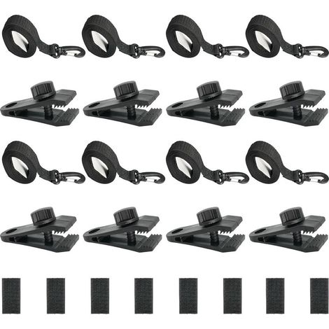 Lot de 8 Sangles de Maintien et Pinces pour Enrouleur Bâches Piscine, Accessoires Enrouleur de Couverture Solaire Jeu de Roues de Parasol Sangles de Serrage de Couverture de Piscine (1/5)