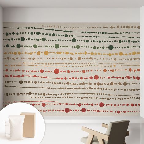 Papier peint intissé décoratif avec colle pour salon chambre et bureau Installation rapide Points colorés 152x104 cm (1/5)
