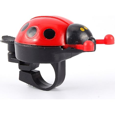 Sonnette de vélo enfant en forme de coccinelle, rouge, grelot facile à installer, accessoire vélo ludique (1/5)