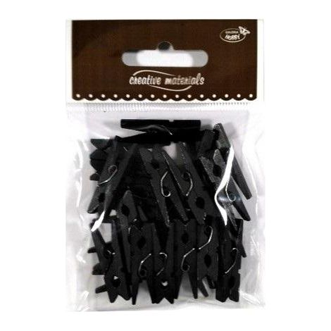 Fermagli in legno neri da 30 mm, 25 pezzi
