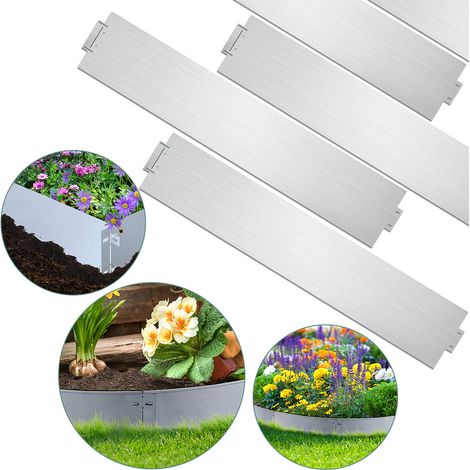 SWANEW 35M Rasenkante 100x18cm langlebig Garten Wegbegrenzung Verzinkt Gartenpalisade Pflanzen