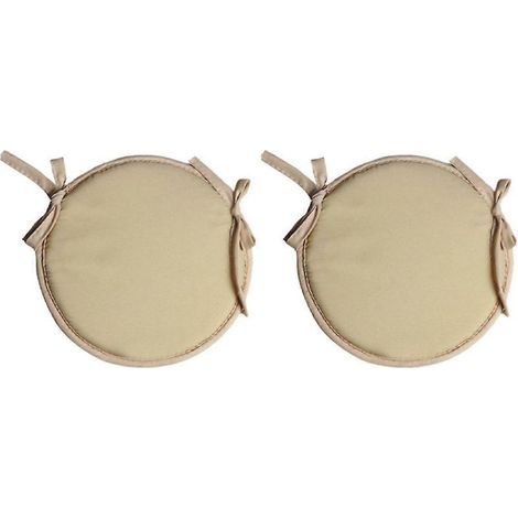 Coussins de siège ronds pour chaises, lot de 2 coussins de chaise circulaires imperméables pour salle à manger intérieure et extérieure (jardin). (1/5)