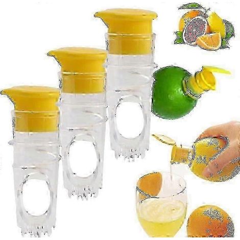 Mini presse-citron manuel en plastique avec couvercle à vis, presse-citron vert pour cocktails et boissons (1/5)