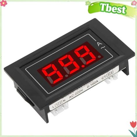 Tbest ampèremètre ca Compteur de Courant électrique Ampèremètre AC Testeur de Courant Numérique ABS 220 V 0 à 100 A bricolage test (1/5)