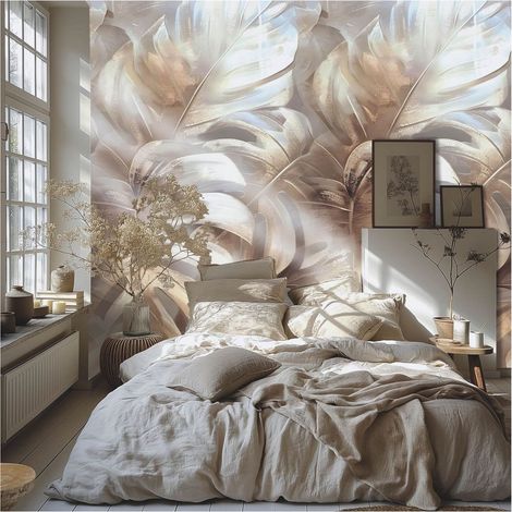 Photo wallpaper wall Profhome 790161 hot embossed non-woven wallpaper slightly textured with floral ornaments matt brown beige grey cream 1,59 m x 2,8 m (1/4)