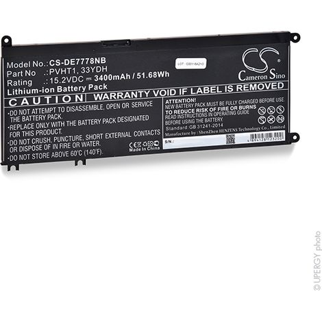 NX - Batterie ordinateur portable compatible Dell 15.2V 3400mAh - 07FHHV33YDH7 (1/3)