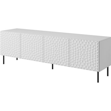 Meuble TV 190x60x41 cm meuble Hi-fi luxueux sideboeard sur pied blanc mat HOTI (1/3)