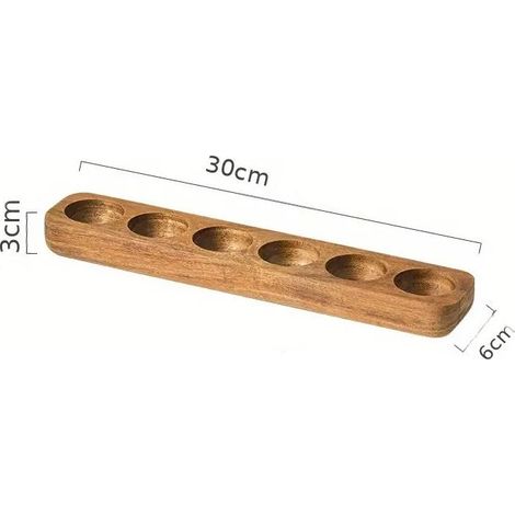 Plateau de rangement pour œufs, palette, support à œufs, étagère fixe, support à œufs de comptoir, vitrine réfrigérée compacte en bois naturel pour chocolat, sushis, organisation de la cuisine, convie (1/5)