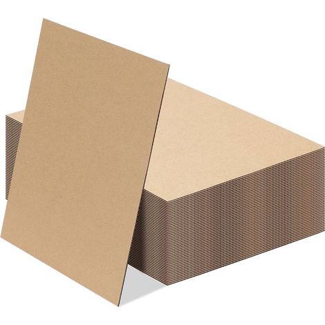 Papier Cartonné Kraft A3 - Lot de 50 Feuilles en Carton Ondulé Brun Type E (2mm) - pour Emballage, Expédition, Création Artistique, DIY et Artisanat (1/5)