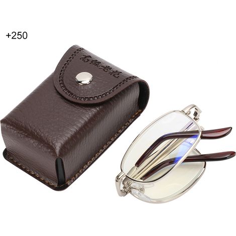 Lunettes de lecture pliables en métal anti-lumière bleue pour soulager la fatigue oculaire (+250 monture argentée) (1/5)