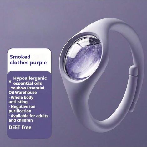 Bracelet Anti-Moustiques Réutilisable -  Plaquettes Incluses aux  Essentielles - 1Mois de Protection - Sans DEET
