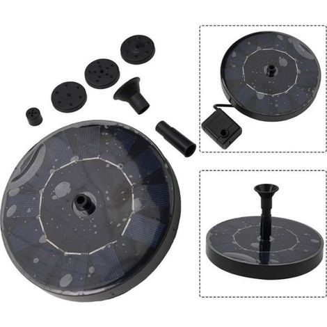 Pompe A Eau Flottante Solaire - 7 W / 1 5 W - Pour Bain Oiseaux Aquarium Piscine - Débit 150 L H - Hauteur 50 Cm - Panneau 130 Mm (1/5)