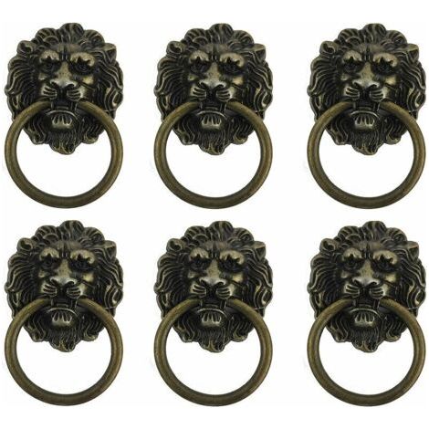 FITLAB-6 Pièces Poignée Bouton Meuble, Meuble Ancien Lion Tirez Main Dans, Bouton de Poignée Rétro, Convient Aux Poignées de Meubles, Pratique et économique,T-Audace (1/5)