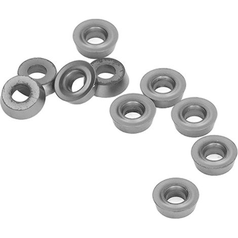 Lotto di 10 inserti di fresatura di CNC, metallo duro utensili di tornitura inserti rivestiti, tra cui una scatola di stoccaggio, di qualità industriale. (1/5)