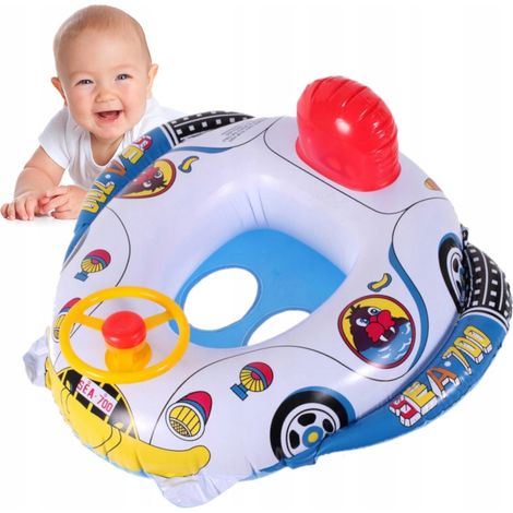 [PACZA] Aufblasbarer Ring für Kinder, Auto mit Lenkrad und Hupe D138X (1/5)