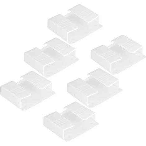 Lot de 6 supports muraux adhésifs universels pour téléphone portable, avec chargeur intégré, pour la maison, la chambre ou la salle de bain (blanc).