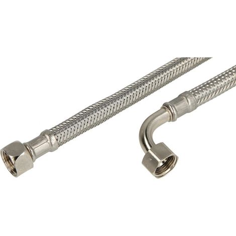 Flexible d'alimentation d'eau potable 3/8’’ écrou à chapeau 3/8’’ écrou à chapeau coude 90°