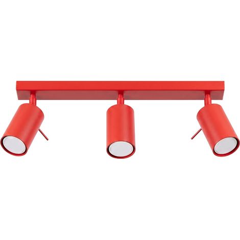 Plafoniere RING rosso 45x16x6cm Acciaio Sollux (1/5)