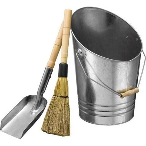 Starfeu Ensemble de cheminée acier galvanisé argent 10 litres (1/3)
