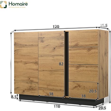 Flur- Garderobenschrank schwarz aus Polyester 120 x 35.5 x 90.5 cm HOMAIRE (1/5)