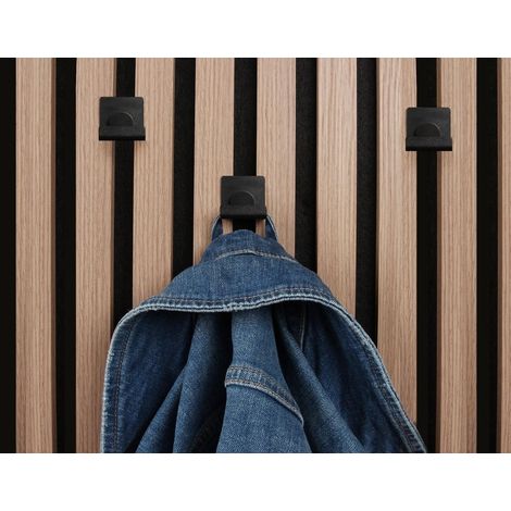 SANS MARQUE Lot de 2 crochets pour panneau tasseau noir mat (1/4)