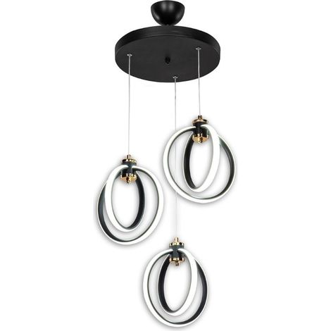 Lampada a sospensione tre punti luce cerchi LED Felicia ASZ1593 (1/4)