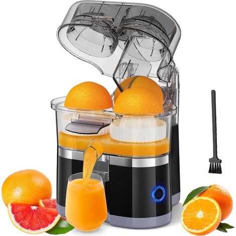 Presse-agrumes électrique 100W, machine à jus d'agrumes multifonction  Extracteur d'agrumes pour orange, citron et pamplemousse, sans BPA avec brosse de nettoyage incluse