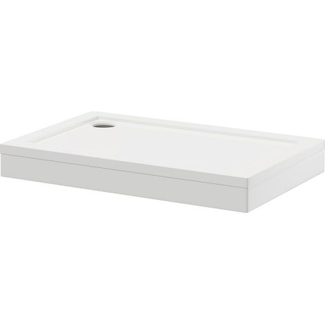 Pearlstone 1100mm x 700mm x 40mm Rectangular Shower Tray and Plinth (1/4)