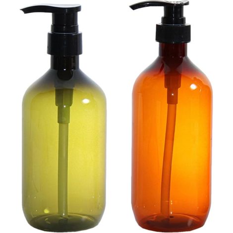 2 Stück 500ml Pumpflaschen aus Pet Nachfüllbare Shampoo Spender und Handseifenflaschen für Reise und Hotel Praktische Abfüllflaschen (1/5)