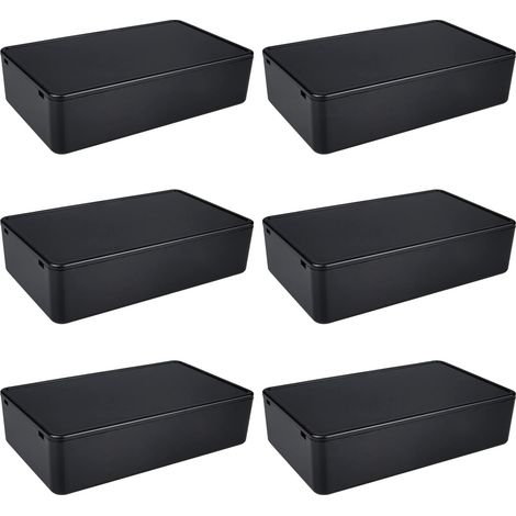 6 Pièces Boîtes de Jonction, Boite de Derivation, Boîtier de Projet Etanche Electrique Exterieur, Boîte de Connexion de Câbe Plastique pour Bricolage Électronique - 100 x 60 x 25 mm/Noir (1/5)