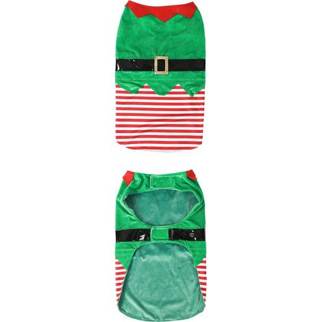 Disfraz navideño para perros, traje de elfo, abrigo verde para mascotas, ropa de fiesta adorable para perros. (1/4)