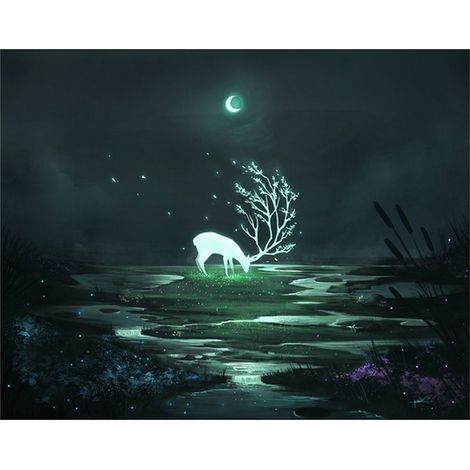 Kit DIY Rhinestone Peinture - Série Animaux - Biche Blanche 8643 - Décoration Salon Chambre - Art Artisanat Maison