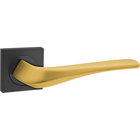 DOMINO Poignée de porte ADEL-QR Noir / K-GOLD Matt Poignée Sans rosace Noir/Or (1/5)