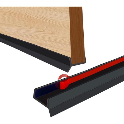 2.5 m Flexible Self-Adhesive Skirting Board Seal for Wood Thickness 15 mm 16 mm 17 mm Skirting Board (Black, 2.5) (1/5)