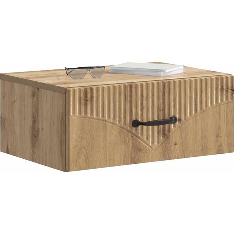 Maison Exclusive - Mobiletto da notte a muro Rovere Artigianale 49 x 34,5 x 20 cm