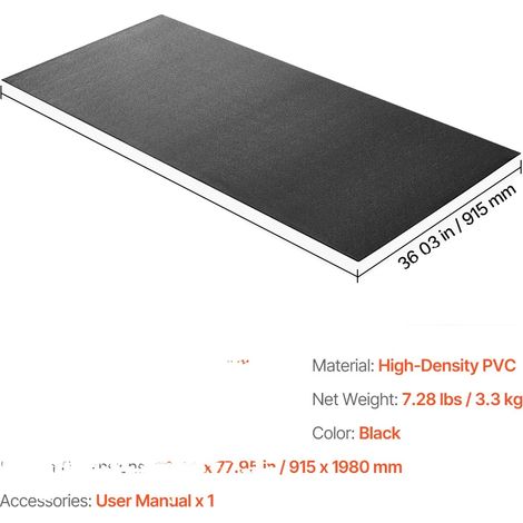 Tapis de Tapis de Course, PVC Haute Densité, Réduction du Bruit, 36x79in 0.24in (1/2)