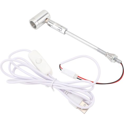 Projecteur LED pivotant 180° pour vitrine et bijoux avec lumière chaude, modèle 100LM 25°, alimentation USB 1W.