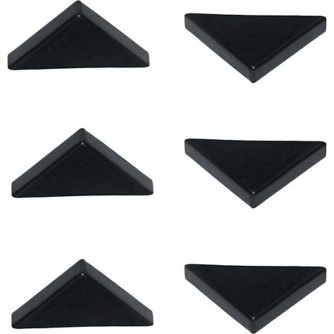 6 mm schwarze Eckenschützer für scharfes Glas, Spiegel, Keramikfliesen, dreifach geformte Eckenabdeckungen, 20 Stück