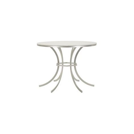 Table à manger Istanbul ronde effet marbre argenté (1/5)
