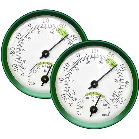 Thermomètres analogiques auto-adhésifs pour extérieur – Lot de 2, fixation facile sur vitre ou jardin, lecture claire (1/4)