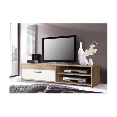 BigBuy PILVI TV-Schrank Eiche Sonoma Weiß 120 cm