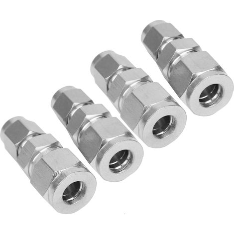 Raccords à compression en acier inoxydable, droits, avec double bague de compression pour tuyaux (Ф1/4-Ф3/8) (1/5)