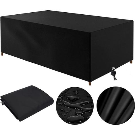 Housse Salon De Jardin Exterieur 100x60x70cm Housse Table De Jardin 100x60 Imperméable Oxford Housse De Protection De Jardin Au Vent Anti-UV Bache Table De Jardin Rectangulaire (100x60x70cm, Noir) (1/5)