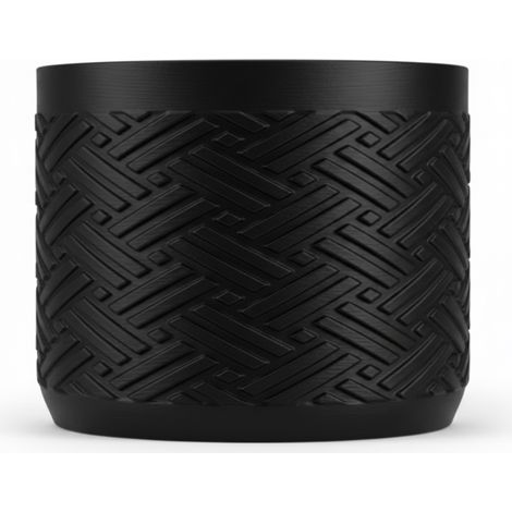 Cache-pot de fleurs tressé noir, style japonisant scandinave moderne (1/3)