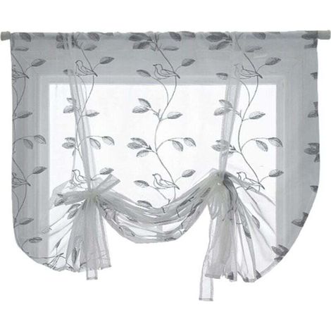 Bardusch-Rideaux de fenêtre écologiques, voile à motifs végétaux, couleur unie, 100 x 120 cm (1/4)