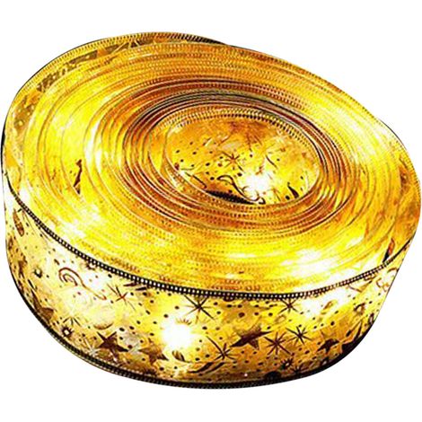 Ruban lumineux de Noël LED 5 cm x 5 m, haute luminosité, double couche, feuille d'or, blanc chaud (1/5)