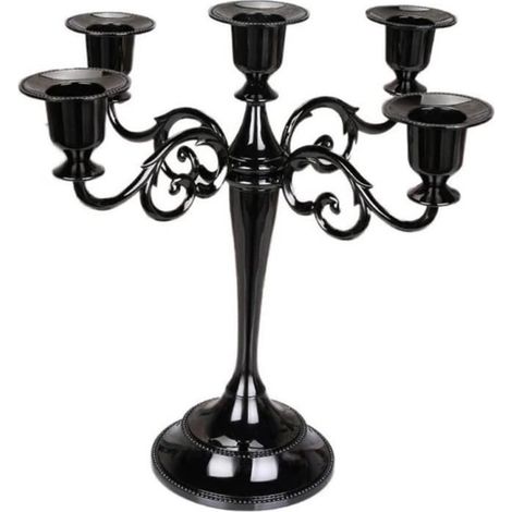 Set di 5 candelabri in metallo, candelabri per matrimoni in stile europeo, regali di Natale e compleanno, decorazioni per la casa. (1/5)